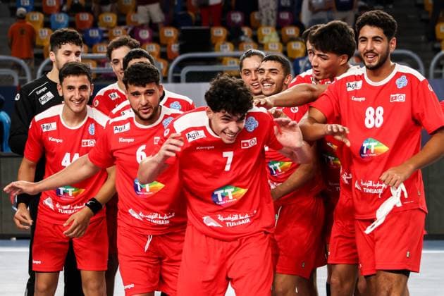 August 6, 2025, Cairo, Cairo, Egypt: BAHRI HAMZA Won Man of the match From 11TH IHF Handball World Championship, WM, Weltmeisterschaft U19 (Egypt 2025) Match Between Tunisia and USA at Cairo Stadium Hall 1 Cairo Egypt - ZUMAe138 20250806_zsp_e138_044 Copyright: xBassemxElziatyx