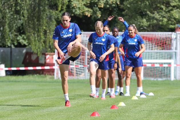 GPFBL: Öffentliches Training der RB Leipzig Frauen, 06.08.25 Giovanna Hoffmann (7, RB Leipzig). Fußball, Google Pixel Frauen-Bundesliga, Saison 2025 2026, Öffentliches Training von RB Leipzig am 06.08.25 in der Sportschule Abtnaundorf, Trainingscampus. Copyright: xBEAUTIFULxSPORTS JanxKaeferx