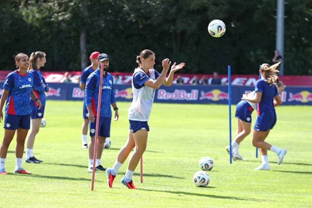 GPFBL: Öffentliches Training der RB Leipzig Frauen, 06.08.25 Giovanna Hoffmann (7, RB Leipzig). Fußball, Google Pixel Frauen-Bundesliga, Saison 2025 2026, Öffentliches Training von RB Leipzig am 06.08.25 in der Sportschule Abtnaundorf, Trainingscampus. Copyright: xBEAUTIFULxSPORTS JanxKaeferx