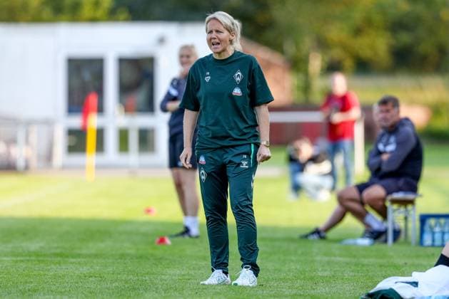 Friederike Kromp (Fritzy Kromp, Trainerin, Cheftrainerin, SV Werder Bremen), 06.08.2025, Herzlake (Deutschland), Fussball, Testspiel Frauen, SV Meppen - SV Werder Bremen
