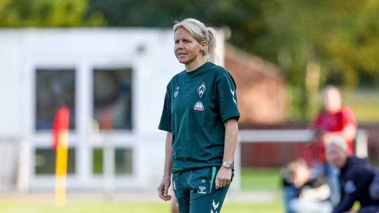 Friederike Kromp (Fritzy Kromp, Trainerin, Cheftrainerin, SV Werder Bremen), 06.08.2025, Herzlake (Deutschland), Fussball, Testspiel Frauen, SV Meppen - SV Werder Bremen