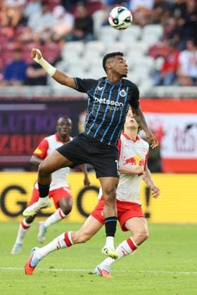 SOCCER - UEFA CL, RBS vs Brugge SALZBURG,AUSTRIA,06.AUG.25 - SOCCER - UEFA Champions League, qualification, Red Bull Salzburg vs Club Brugge. Image shows Raphael Onyedika (Brugge).  GEPAxpictures xMathiasxMandl