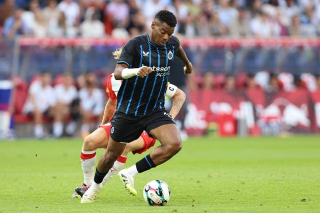 SOCCER - UEFA CL, RBS vs Brugge SALZBURG,AUSTRIA,06.AUG.25 - SOCCER - UEFA Champions League, qualification, Red Bull Salzburg vs Club Brugge. Image shows Raphael Onyedika (Brugge).  GEPAxpictures xMathiasxMandl