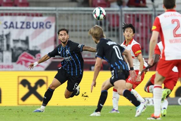 SOCCER - UEFA CL, RBS vs Brugge SALZBURG,AUSTRIA,06.AUG.25 - SOCCER - UEFA Champions League, qualification, Red Bull Salzburg vs Club Brugge. Image shows Ludovit Reis (Brugge).  GEPAxpictures xMathiasxMandl
