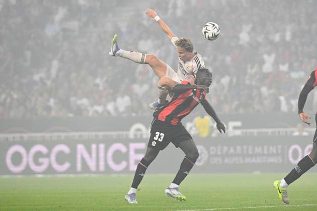 FOOTBALL : OGC Nice VS SL Benfica - Champions League - 06 08 2025 - Allianz Riviera Antoine Mendy (OGC Nice) - First leg of the third qualifying round of the Champions League between OGC Nice and SL Benfica, on 6th August 2025 at the Allianz Riviera in Nice. NiceFrance  Copyright: xWilliamxCannarellax