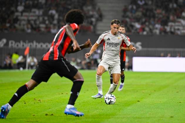 FOOTBALL : OGC Nice VS SL Benfica - Champions League - 06 08 2025 - Allianz Riviera Amar Dedic (SL Benfica) - First leg of the third qualifying round of the Champions League between OGC Nice and SL Benfica, on 6th August 2025 at the Allianz Riviera in Nice. NiceFrance  Copyright: xWilliamxCannarellax