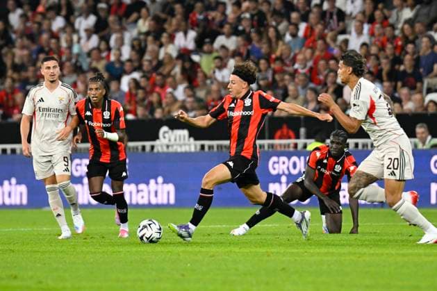 FOOTBALL : OGC Nice VS SL Benfica - Champions League - 06 08 2025 - Allianz Riviera Tom Louchet (OGC Nice) - First leg of the third qualifying round of the Champions League between OGC Nice and SL Benfica, on 6th August 2025 at the Allianz Riviera in Nice. NiceFrance  Copyright: xWilliamxCannarellax