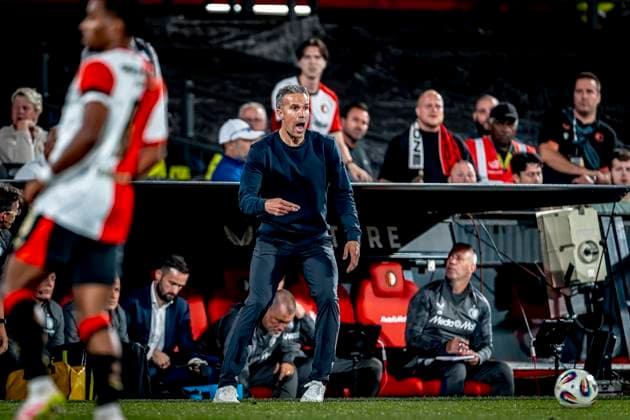 Feyenoord Rotterdam trainer Robin van Persie during the match Feyenoord - Fenerbahce at the Kuip Stadium for the third qualifying round champions league season 2025-2026 in Rotterdam, Netherlands on 6 august 2025, (photo by Marcel van Dorst EYE4images DeFodi Images)