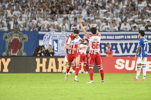 Nair Tiknisian joy after goal during match of the third qualifying round of the UEFA Champions League between Lech Poznan vs Crvena Zvezda, Poland, on August 6 2025  Copyright: xMichalxDubiel IPAxSportx xipa-agency.netx xx IPA_61827752 IPA_Agency_IPA61827752