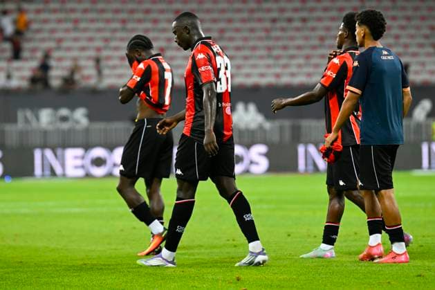 FOOTBALL : OGC Nice VS SL Benfica - Champions League - 06 08 2025 - Allianz Riviera Disappointment OGC Nice - First leg of the third qualifying round of the Champions League between OGC Nice and SL Benfica, on 6th August 2025 at the Allianz Riviera in Nice. NiceFrance  Copyright: xWilliamxCannarellax