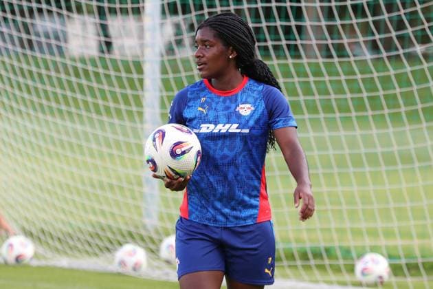 GPFBL: Öffentliches Training der RB Leipzig Frauen, 06.08.25 Delice Boboy (17, RB Leipzig). Fußball, Google Pixel Frauen-Bundesliga, Saison 2025 2026, Öffentliches Training von RB Leipzig am 06.08.25 in der Sportschule Abtnaundorf, Trainingscampus. Copyright: xBEAUTIFULxSPORTS JanxKaeferx