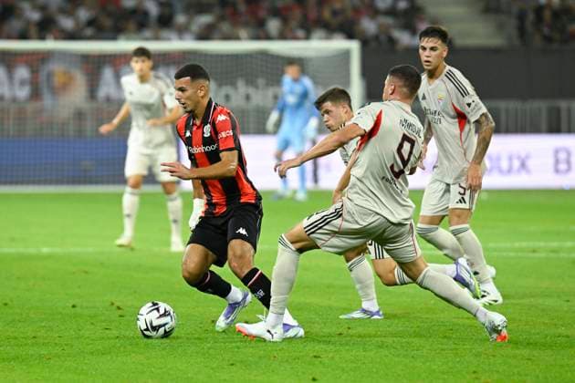 FOOTBALL : OGC Nice VS SL Benfica - Champions League - 06 08 2025 - Allianz Riviera Teddy Boulhendi (OGC Nice) - First leg of the third qualifying round of the Champions League between OGC Nice and SL Benfica, on 6th August 2025 at the Allianz Riviera in Nice. NiceFrance  Copyright: xWilliamxCannarellax