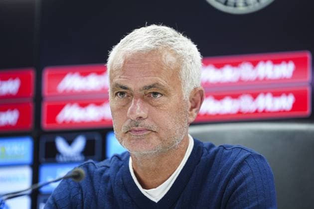 Feyenoord v Fenerbahce - UEFA Champions League ROTTERDAM, NETHERLANDS - AUGUST 06: Head coach Jose Mourinho of Fenerbahce holds a press conference, PK, Pressekonferenz after the UEFA Champions League third qualifying round first leg match against Feyenoord, in Rotterdam, the Netherlands on August 06, 2025. Agit Erdi Ulukaya Anadolu Rotterdam Netherlands. Editorial use only. Please get in touch for any other usage.  Copyright: x2025xAnadoluxAgitxErdixUlukayax
