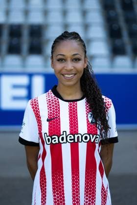 SC Freiburg Frauen, Media Day, 07.08.2025 Nicole Ojukwu (SC Freiburg, 6) SC Freiburg Frauen, Media Day, Dreisamstadion, 07.08.2025 DFB DFL REGULATIONS PROHIBIT ANY USE OF PHOTOGRAPHS AS IMAGE SEQUENCES AND OR QUASI-VIDEO. Copyright: xBEAUTIFULxSPORTS Boscox