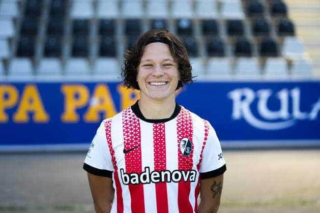 SC Freiburg Frauen, Media Day, 07.08.2025 Ally Gudorf (SC Freiburg, 12) SC Freiburg Frauen, Media Day, Dreisamstadion, 07.08.2025 DFB DFL REGULATIONS PROHIBIT ANY USE OF PHOTOGRAPHS AS IMAGE SEQUENCES AND OR QUASI-VIDEO. Copyright: xBEAUTIFULxSPORTS Boscox