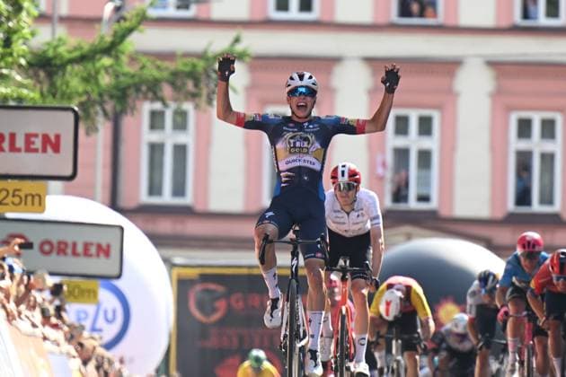 07-08-2025 Tour De Pologne; Tappa 04 Rybnik - Cieszyn; 2025, Soudal - Quick Step; 2025, Ineos Grenadiers; Magnier, Paul; Turner, Ben; Cieszyn; 
