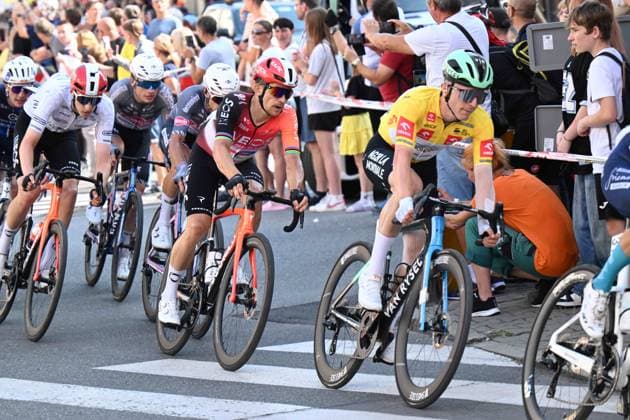 07-08-2025 Tour De Pologne; Tappa 04 Rybnik - Cieszyn; 2025, Decathlon - Ag2r La Mondiale; 2025, Ineos Grenadiers; Lapeira, Paul; Kwiatkowski, Michal; Cieszyn; 