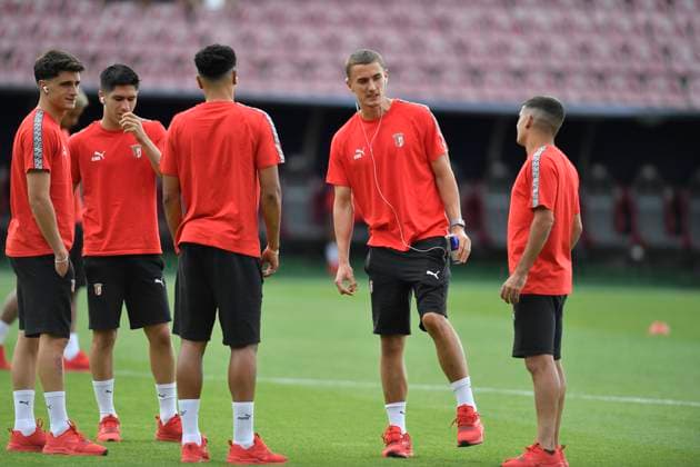 CFR Cluj - FC Braga, UEFA Europa League SC Braga players arrive to the stadium before the UEFA Europa League third qualifying round - first leg game between CFR Cluj and SC Braga, in Cluj Napoca, thursday, August 07, 2025. Alex Nicodim Imago Images Copyright: xAlexxNicodimx