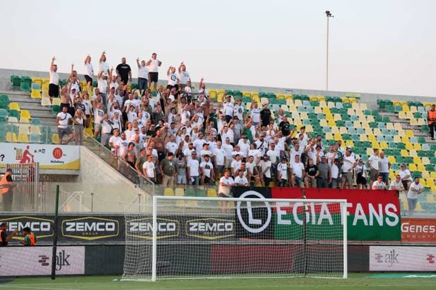 LARNAKA 07.08.2025 PIERWSZY MECZ III RUNDA ELIMINACYJNA LIGA EUROPY SEZON 2025 26: AEK LARNAKA - LEGIA WARSZAWA --- UEFA EUROPA LEAGUE THIRD QUALIFYING ROUND FIRST MATCH: AEK LARNACA - LEGIA WARSAW KIBICE LEGII FOT. PIOTR KUCZA FOTOPYK NEWSPIX.PL --- newspix.pl POLAND OUT! 
