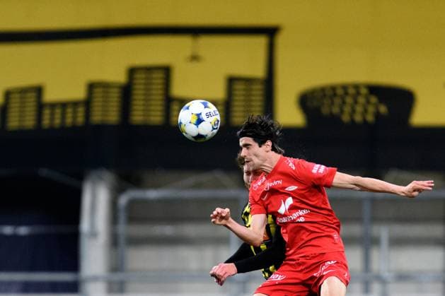 250807 Ulrik Mathisen of Brann during the UEFA Champions League qualifier football match between Häcken and Brann on August 7, 2025 in Göteborg. Photo: Carl Sandin BILDBYRAN kod CS CS0748 fotboll football soccer fotball uefa europa league europa league häcken brann bbeng Copyright: CARLxSANDIN BB250807CS063
