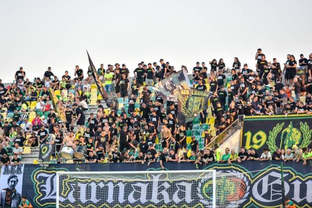 2025.08.07 Larnaka, Cypr pilka nozna Liga Europy kwalifikacje sezon 2025 2026 AEK Larnaka - Legia Warszawa N z kibice fans supporters Foto Wojciech Dobrzynski Legionisci.com PressFocus 2025.08.07 Larnaca, Cyprus Europa League second qualifying round season 2025 2026 AEK Larnaca - Legia Warsaw Credit: Wojciech Dobrzynski Legionisci.com PressFocus NEWSPIX.PL --- newspix.pl POLAND OUT! 