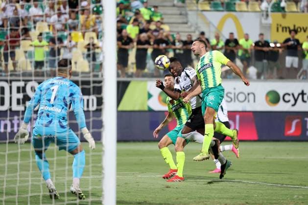 LARNAKA 07.08.2025 PIERWSZY MECZ III RUNDA ELIMINACYJNA LIGA EUROPY SEZON 2025 26: AEK LARNAKA - LEGIA WARSZAWA --- UEFA EUROPA LEAGUE THIRD QUALIFYING ROUND FIRST MATCH: AEK LARNACA - LEGIA WARSAW JIMMY SUAREZ JEAN-PIERRE NSAME ANGEL GARCIA FOT. PIOTR KUCZA FOTOPYK NEWSPIX.PL --- newspix.pl POLAND OUT! 
