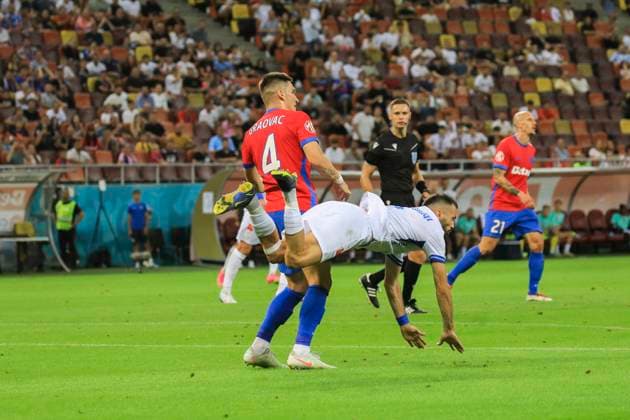 August 07, 2025, UEFA EUROPA LEAGUE, Third qualifying round 1st leg, FCSV (ROU) vs Drita (KOS), Bucharest, National Arena Stadium 4 Danijel Graovac puts in a tackle