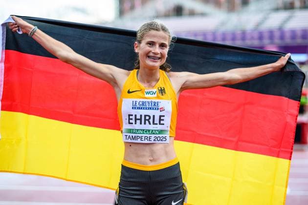 Julia Ehrle (Germany, LG farbtex Nordschwarzwald, 5000 Meter) FIN, European Athletics U20 Championships, Athletics, 07.08.2025, FIN, European Athletics U20 Championships, Athletics, 07.08.2025, Tampere *** Julia Ehrle Germany, LG farbtex Nordschwarzwald, 5000 Meter FIN, European Athletics U20 Championships, Athletics, 07 08 2025, FIN, European Athletics U20 Championships, Athletics, 07 08 2025, Tampere Copyright: xEibnerxPressefoto JanxPapenfussx EP_JPS