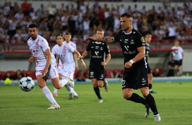 07.08.2025 Mostar HSK Zrinjski Mostar-Breidablik Kopavogur Europa League third leg qualifiers men s football Tobias Thomsen Breidablik :