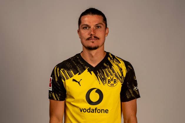 Borussia Dortmund; 1. BL, Porträttermin 2025 2026 Borussia Dortmund; 1. BL, Porträttermin 2025 2026 Marcel Sabitzer; Borussia Dortmund; 1. BL, Porträttermin 2025 2026 Foto: Borussia Dortmund Hendrik Deckers via Revierfoto Dortmund Trainingsgelände Hohenbuschei Nordrhein-Westfalen Deutschland