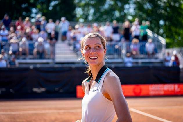 TENNIS - WTA, Tennis Damen Ladies Open Amstetten AMSTETTEN,AUSTRIA,08.AUG.25 - TENNIS - ITF World Tennis Tour, Ladies Open Amstetten. Image shows the rejoicing of Lilli Tagger (AUT).  GEPAxpictures xKevinxHackner