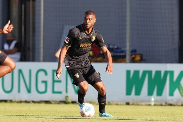 Steve Mounie 15 (FC Augsbburg), FC Augsburg vs. Pisa Sporting Club, Fussball, Testspiel, 08.08.2025 Augsburg Bayern Deutschland