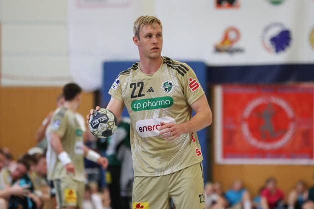 08.08.2025, xgox, Handball - Heide-Cup, TSV Hannover Burgdorf - Aalborg Handbold emspor, v.l. Marian Michalczik (Hannover, 22) am Ball, plays the ball Schneverdingen