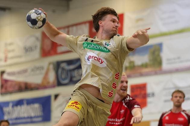 IHC 2025: TSV Hannover-Burgdorf vs Aalborg Handbold; 08.08.25 Thomas Alfred Solstad (Nr.44, TSV Hannover-Burgdorf) IHC 2025: TSV Hannover-Burgdorf vs Aalborg Handbold, KGS-Sporthalle am 08.08.25 Copyright: xBEAUTIFULxSPORTS MarioxM.xKobergx