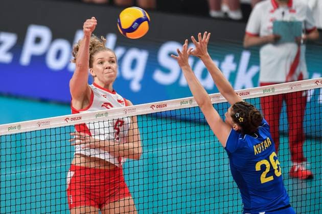 2025.08.08 Sosnowiec Siatkowka kobiet mecz towarzyski Polska - Ukraina N z Agnieszka Korneluk Ulyana Kotar Foto Mateusz Sobczak PressFocus 2025.08.08 Sosnowiec Volleyball women friendly game Polska - Ukraina Agnieszka Korneluk Ulyana Kotar Credit: Mateusz Sobczak PressFocus NEWSPIX.PL --- newspix.pl POLAND OUT! 