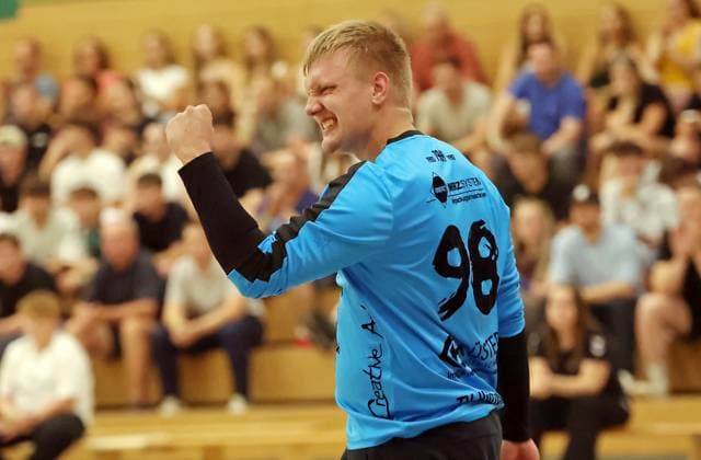 08.08.2025, xovx, Handball Lindencup 2025, TV Hüttenberg II - HSG Wettenberg Jubel bei Lukas Kaiser (TV Hüttenberg II) Linden Stadthalle Hessen Deutschland (DE)
