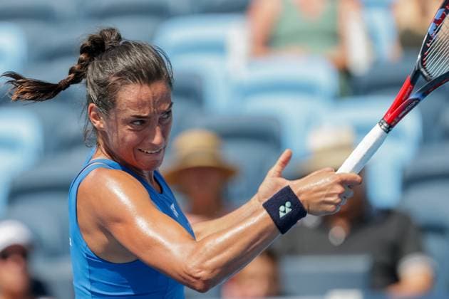 August 8, 2025, Mason, Ohio, U.S: Caroline Garcia (FRA) in action during FridayÃ¢â‚¬â ¢s first round of the Cincinnati Open at the Lindner Family Tennis Center , Mason, Oh. Mason U.S - ZUMAs304 20250808_zaf_s304_047 Copyright: xScottxStuartx