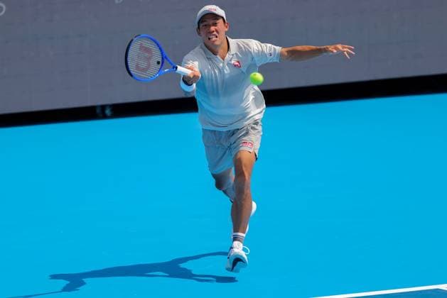 August 8, 2025, Mason, Ohio, U.S: Kei Nishikori (JPN) hits a forehand shot during FridayÃ¢â‚¬â ¢s first round of the Cincinnati Open at the Lindner Family Tennis Center , Mason, Oh. Mason U.S - ZUMAs304 20250808_zaf_s304_109 Copyright: xScottxStuartx