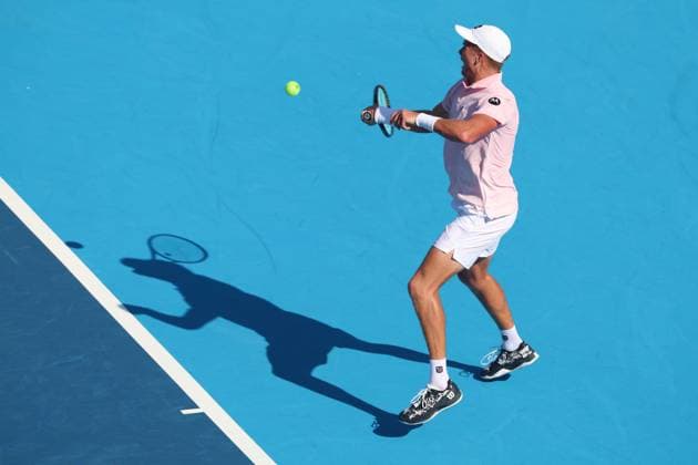 August 8, 2025, Mason, Ohio, USA: Mason, Ohio; Cincinnati Open Tennis Tournament - 2025 08 08 - Jenson Brooksby plays a ball against opponent Alexandre Muller. - ZUMAPress Mason USA - ZUMAn24_ 20250808_zaf_n24_260 Copyright: xWallyxNellx
