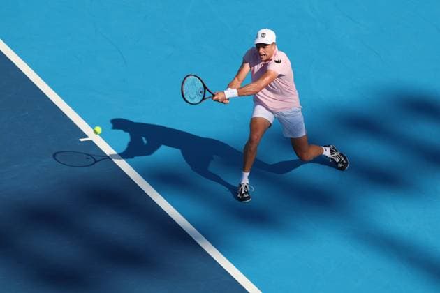 August 8, 2025, Mason, Ohio, USA: Mason, Ohio; Cincinnati Open Tennis Tournament - 2025 08 08 - Jenson Brooksby plays a ball against opponent Alexandre Muller. - ZUMAPress Mason USA - ZUMAn24_ 20250808_zaf_n24_266 Copyright: xWallyxNellx