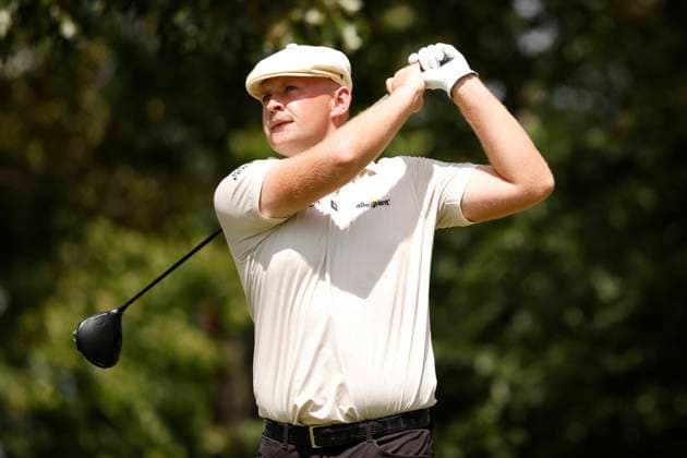 MEMPHIS, TN - AUGUST 08: Harry Hall of England watches his tee shot on No. 5 during the second round of the FedEx St. Jude Championship, August 8, 2025, at TPC Southward in Memphis, Tennessee. (Photo by Matthew Maxey Icon Sportswire) GOLF: AUG 08 PGA, Golf Herren FedEx Cup Playoffs - FedEx St. Jude Championship EDITORIAL USE ONLY Icon250808053