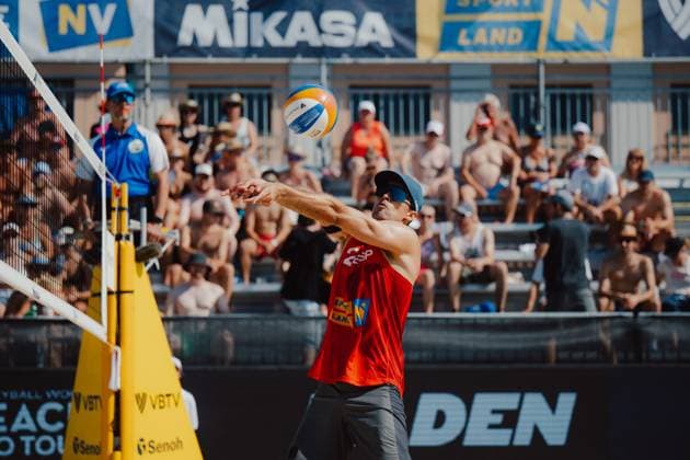 Beach volleyball, Beachvolleyball - Baden Challenge BADEN,AUSTRIA,09.AUG.25 - BEACH VOLLEYBALL - FIVB World Tour - Baden Challenge. Image shows Adrian Gavira Collado (ESP).  GEPAxpictures xAlexanderxSolc