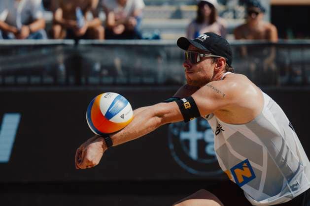 Beach volleyball, Beachvolleyball - Baden Challenge BADEN,AUSTRIA,09.AUG.25 - BEACH VOLLEYBALL - FIVB World Tour - Baden Challenge. Image shows Nils Ehlers (GER).  GEPAxpictures xAlexanderxSolc