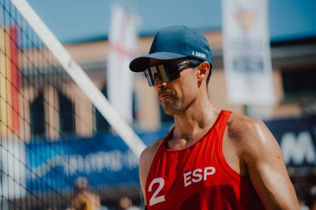 Beach volleyball, Beachvolleyball - Baden Challenge BADEN,AUSTRIA,09.AUG.25 - BEACH VOLLEYBALL - FIVB World Tour - Baden Challenge. Image shows Adrian Gavira Collado (ESP).  GEPAxpictures xAlexanderxSolc