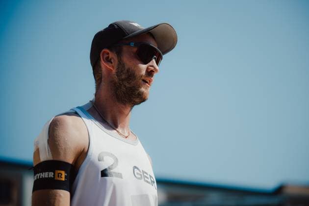 Beach volleyball, Beachvolleyball - Baden Challenge BADEN,AUSTRIA,09.AUG.25 - BEACH VOLLEYBALL - FIVB World Tour - Baden Challenge. Image shows Clemens Wickler (GER).  GEPAxpictures xAlexanderxSolc