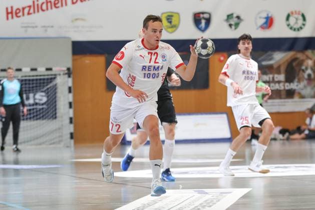09.08.2025, xgox, Handball - Heide-Cup Aalborg Handbold - Kolstad Handbold emspor, v.l. Erlend Johnsen (Kolstad, 72) am Ball, plays the ball Schneverdingen
