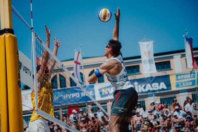 Beach volleyball, Beachvolleyball - Baden Challenge BADEN,AUSTRIA,09.AUG.25 - BEACH VOLLEYBALL - FIVB World Tour - Baden Challenge. Image shows Javier Bello (ENG).  GEPAxpictures xAlexanderxSolc