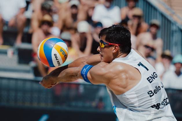 Beach volleyball, Beachvolleyball - Baden Challenge BADEN,AUSTRIA,09.AUG.25 - BEACH VOLLEYBALL - FIVB World Tour - Baden Challenge. Image shows Javier Bello (ENG).  GEPAxpictures xAlexanderxSolc
