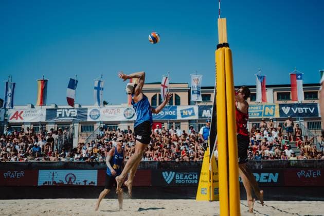 Beach volleyball, Beachvolleyball - Baden Challenge BADEN,AUSTRIA,09.AUG.25 - BEACH VOLLEYBALL - FIVB World Tour - Baden Challenge. Image shows Chase Budinger (USA).  GEPAxpictures xAlexanderxSolc