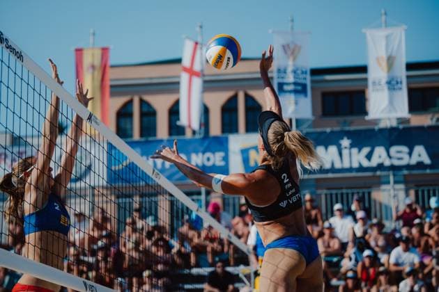 Beach volleyball, Beachvolleyball - Baden Challenge BADEN,AUSTRIA,09.AUG.25 - BEACH VOLLEYBALL - FIVB World Tour - Baden Challenge. Image shows Taru Lahti-Liukkonen (FIN).  GEPAxpictures xAlexanderxSolc